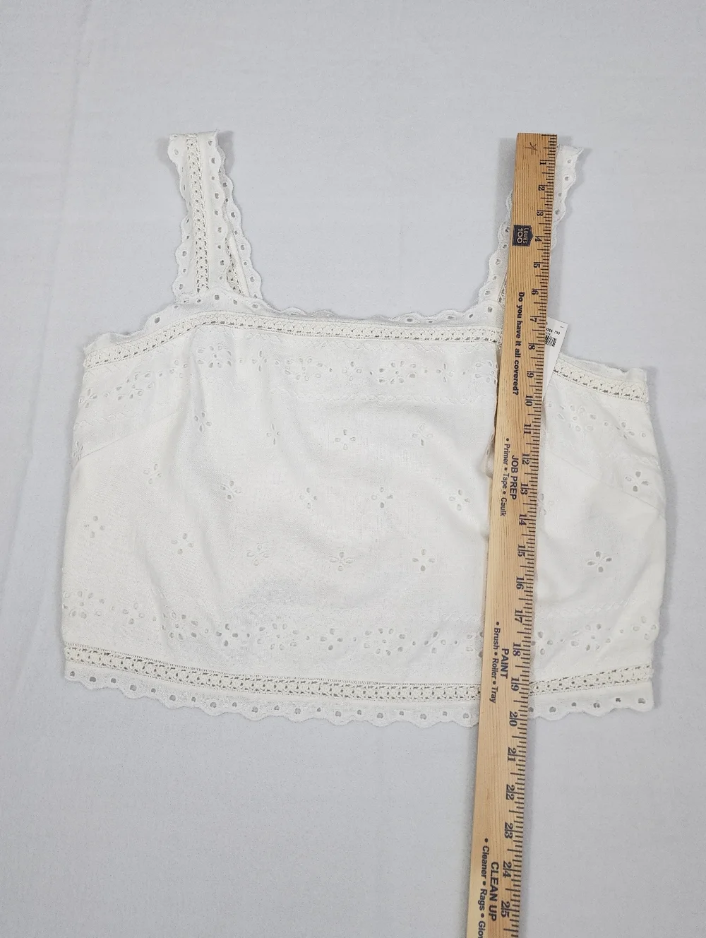 Abercrombie & Fitch NWT White Eyelet Lace Crop Tank Top Large - Picture 4 of 10
